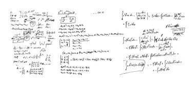handwritten notes related to mathematics. calculus, real analysis, or advanced algebra