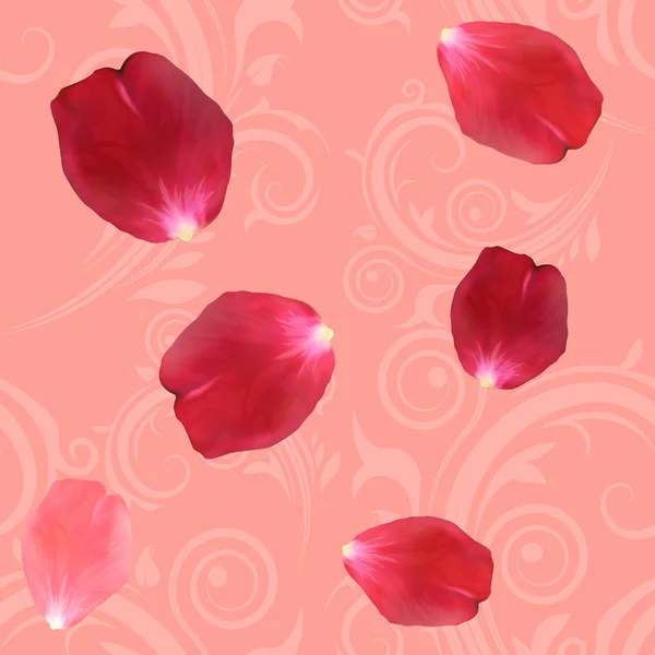 玫瑰花瓣撒满模式 — 图库矢量图片#