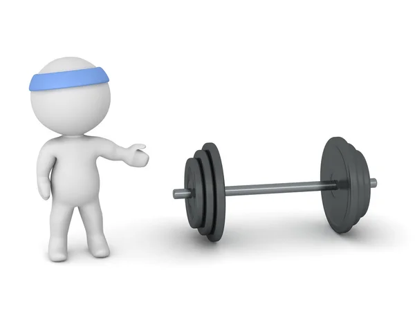 3D Character Showing Weights — Stock Photo, Image