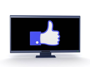 Modern monitördeki 3D görüntüleme düğmesi gibi. 3B görüntüleme beyaz üzerine izole edildi. 