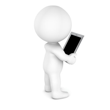 Genel Tablet - boş ekran 3D karakter okuma