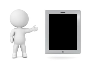 3D karakter gösteren genel Tablet