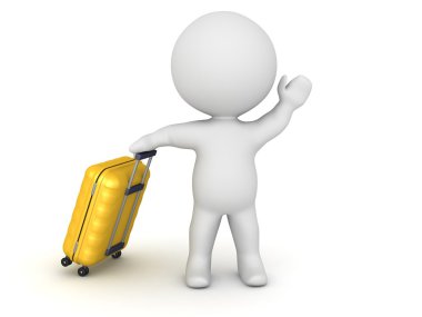 3d karakter ile arabası seyahat