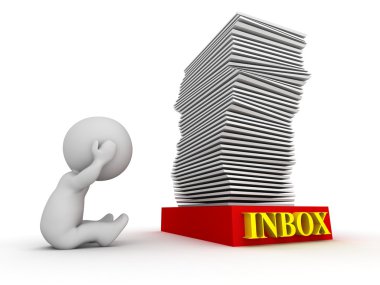 3d karakter büyük yığın içinde doğuştan - Overworked kavramı hakkında vurguladı