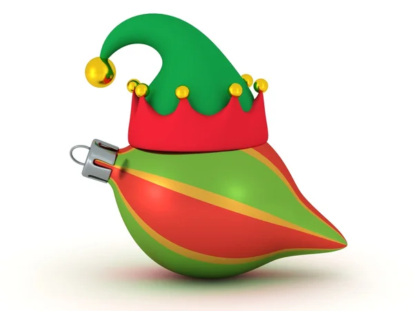 3D barevné koule s kloboukem Elf — Stock fotografie
