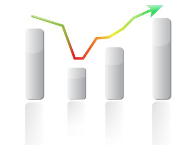 Grafik gösteren düşüş ve kurtarma
