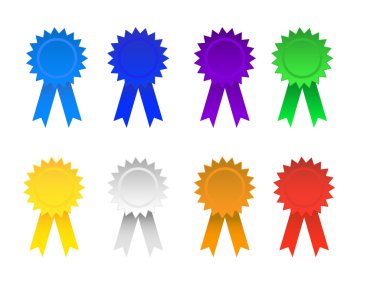 Vektör şerit rozetleri çeşitli renk