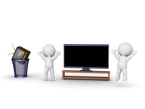 3D Characters Cheering for HDTV — Stock Photo, Image