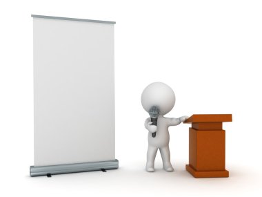 Roll-Up posteri ile 3D karakter kamu hoparlör