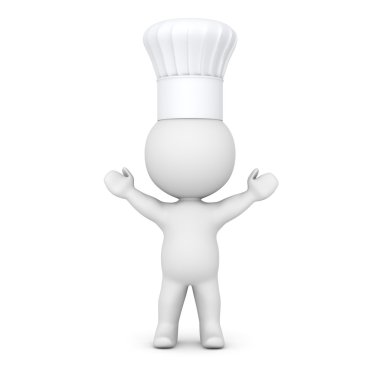 3d karakter Chef şapka