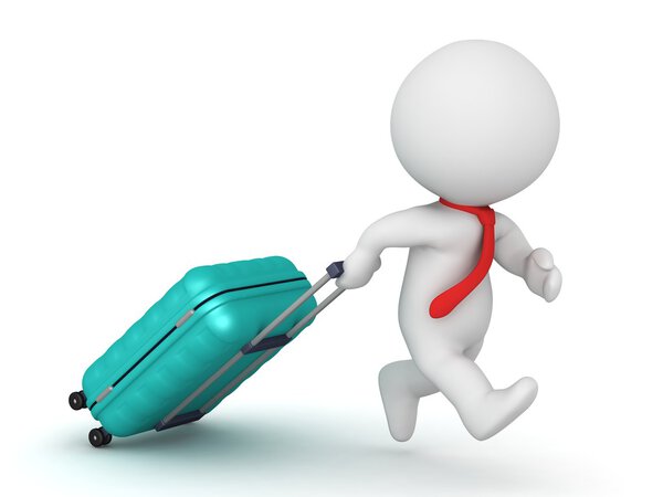 3D характер в деловой поездке
