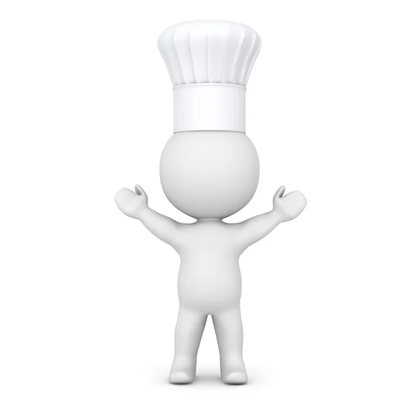 3D-s karakter szakácssapka, lebukós visel — Stock Fotó