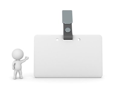 3D Character Showing Large Name Badge