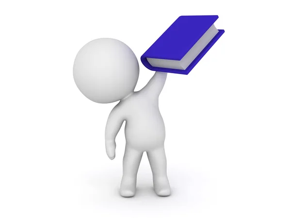 3D Character Holding Book — Stock Photo, Image