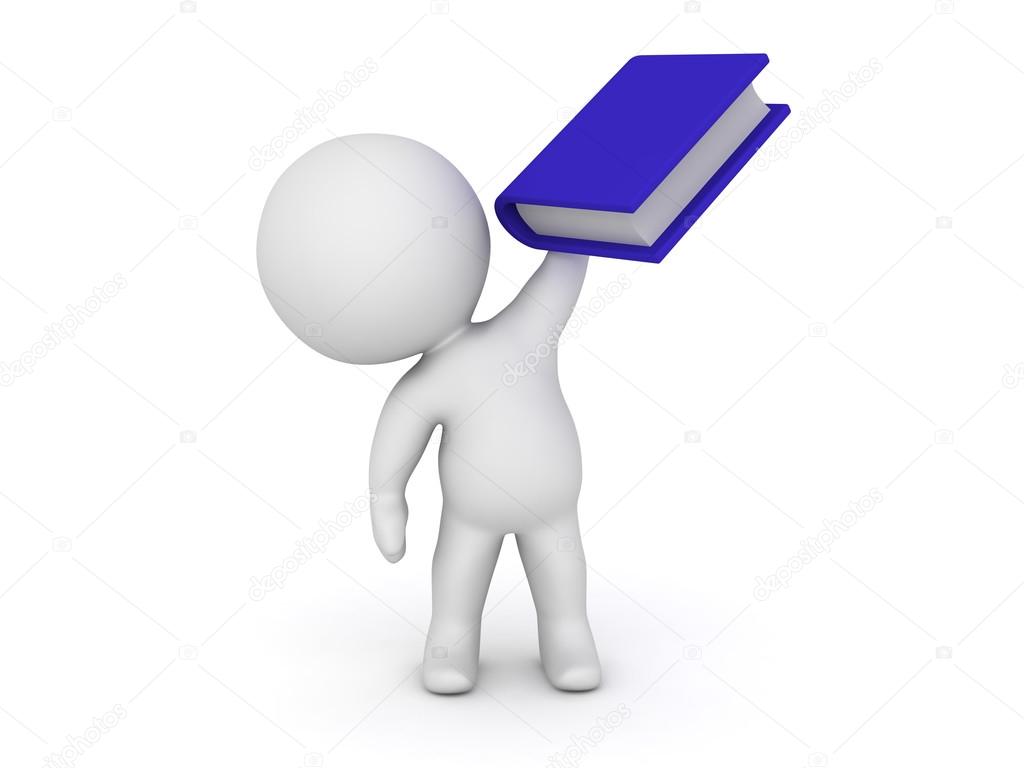 3D Character Holding Book