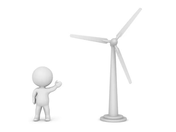 3D-teken weergegeven: windturbine — Stockfoto