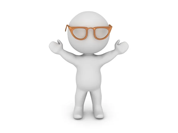 3D carattere indossando occhiali — Foto Stock