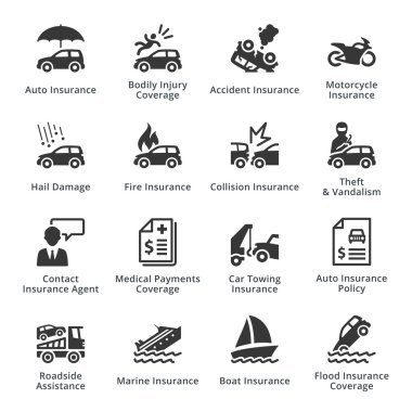 Auto Insurance Icons clipart