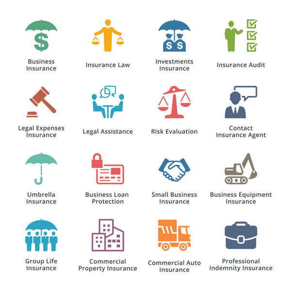 Business Insurance Icons - Colored Series
