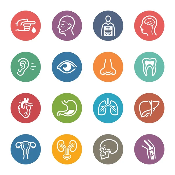 Medische & Icons Set 1 - Dot serie van de specialiteiten van de gezondheidszorg — Stockvector