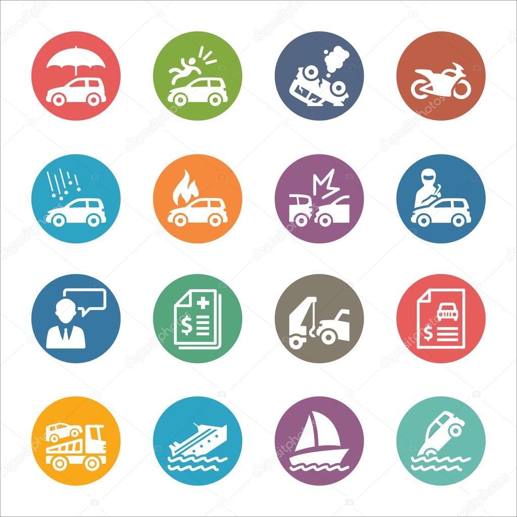 Auto Insurance Icons - Dot Series