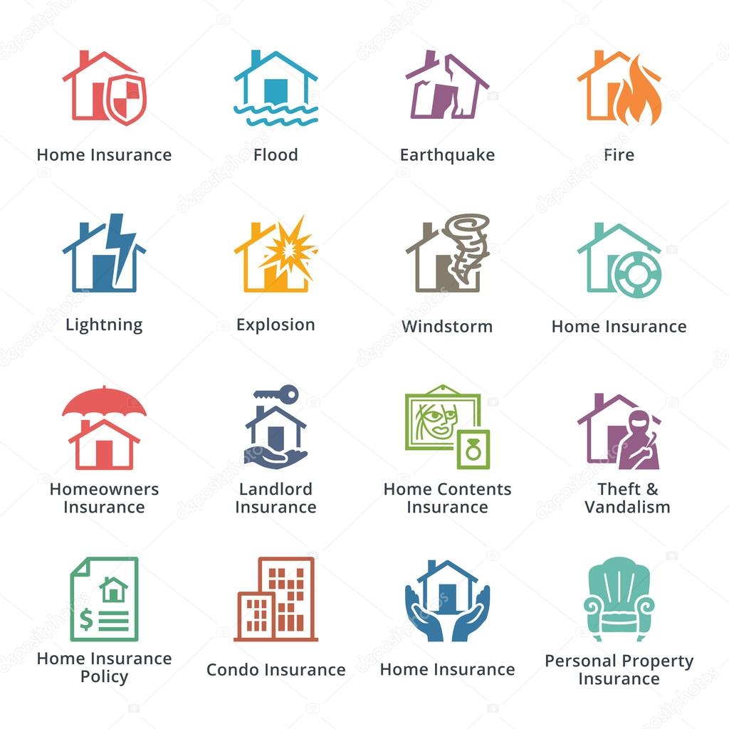 Home Insurance Icons - Colored Series