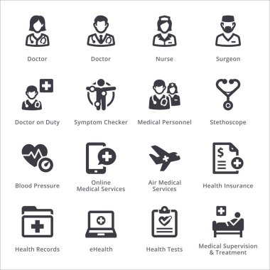Sağlık Hizmetleri Icons Set 2 - Sympa serisi | Siyah