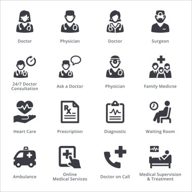 Sağlık Hizmetleri Icons Set 3 - Sympa serisi | Siyah