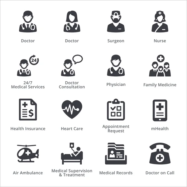 Symbole für medizinische Dienste Set 1 - sympa series | schwarz — Stockvektor