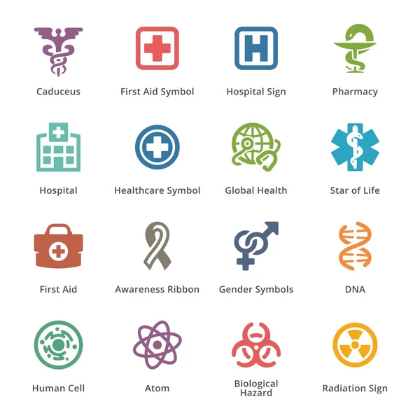 Medische & gezondheidszorg Icons Set 1 - Sympa serie | Gekleurde — Stockvector