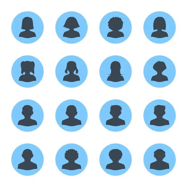 (Inggris) Blank People Avatars - Dot Version - Stok Vektor