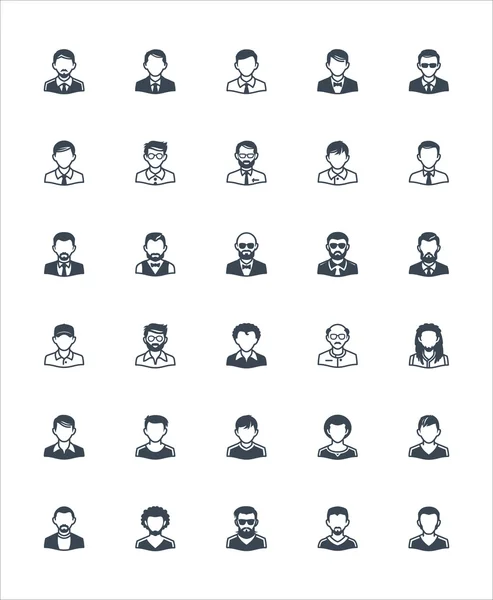 Uomo Avatars Icons — Vettoriale Stock