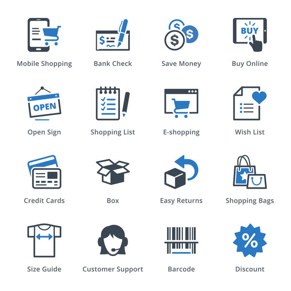 E-commerce Icons Set 3 - Blue Series