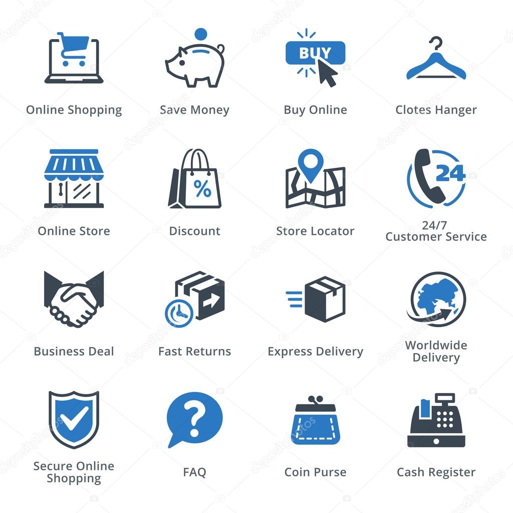 E-commerce Icons Set 5 - Blue Series