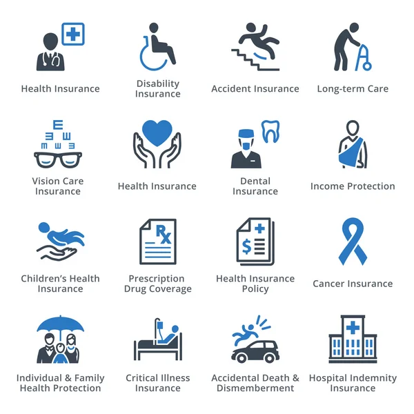 Health Insurance Icons - Blue Series Royalty Free Stock Illustrations