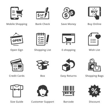 E-ticaret Icons - 3 Set