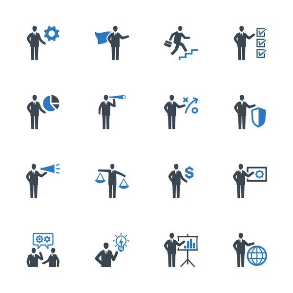 Business Management ikoner Set 2 - blå serien — Stock vektor