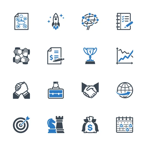 Business Management Icons Set 4 - Serie Blu — Vettoriale Stock