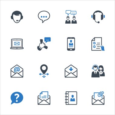 Contact Us Icons Set 1 - Blue Series clipart