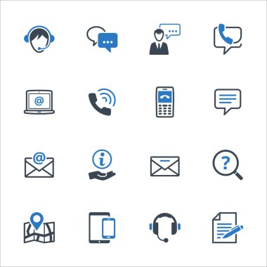 Icons Set 3 - mavi seri iletişim