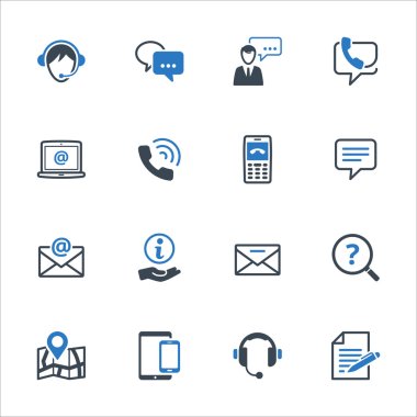 Contact Us Icons Set 3 - Blue Series clipart