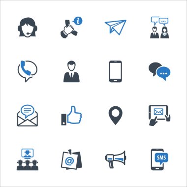 Contact Us Icons Set 4 - Blue Series