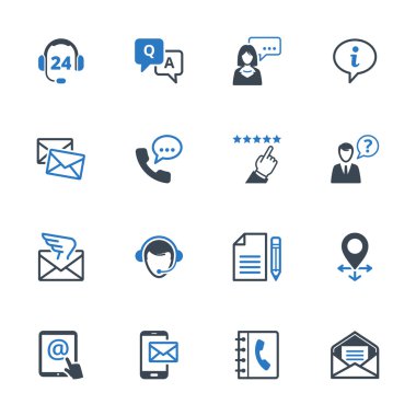 Contact Us Icons Set 6 - Blue Series clipart