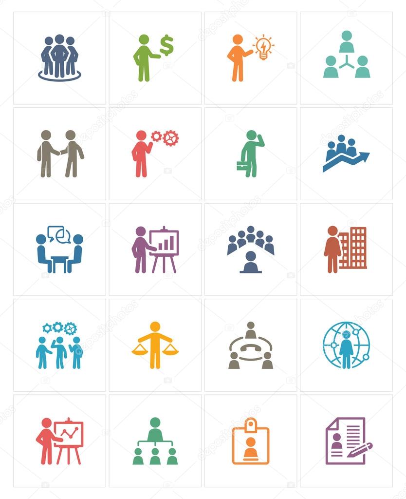 Business Management Icons - Colored Series