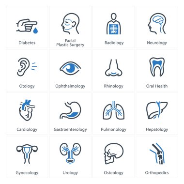 Medical & Health Care Icons Set 1 - Specialties clipart