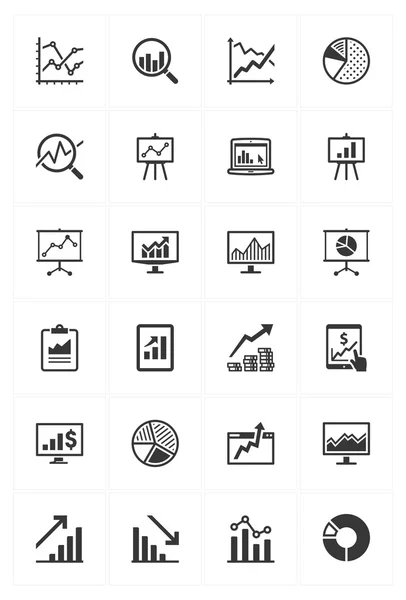 Gráficos y gráficos de negocios Iconos Ilustración de stock