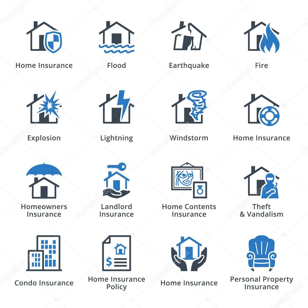 Home Insurance Icons - Blue Series