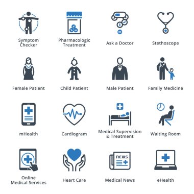 Tıbbi ve sağlık Icons Set 2 - Blue Serisi