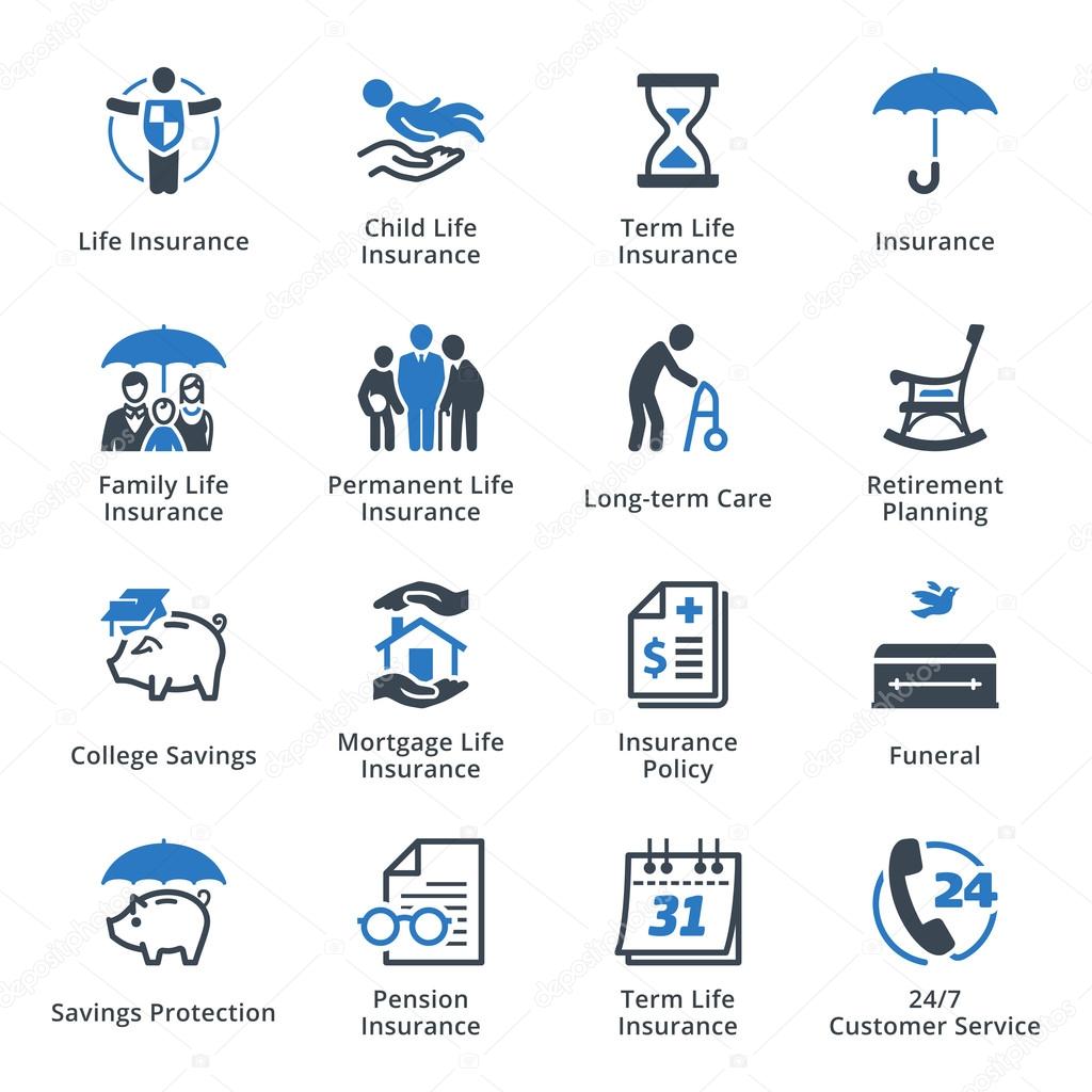 Life Insurance Icons - Blue Series