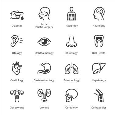 Medical & Health Care Icons Set 1 - Specialties clipart